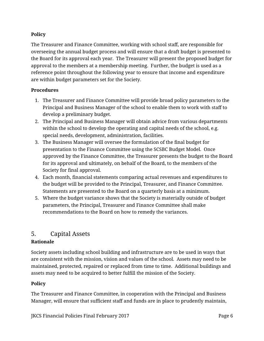 JKCS Finance Policies Final Feb 2017